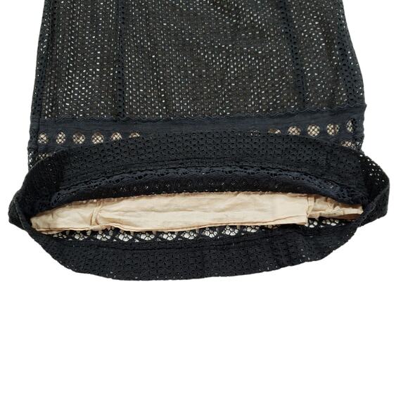 Loft Lace Mini Shift Dress 8P Women Black Tan Overlay Perforated Side Zip‎ - Picture 10 of 10